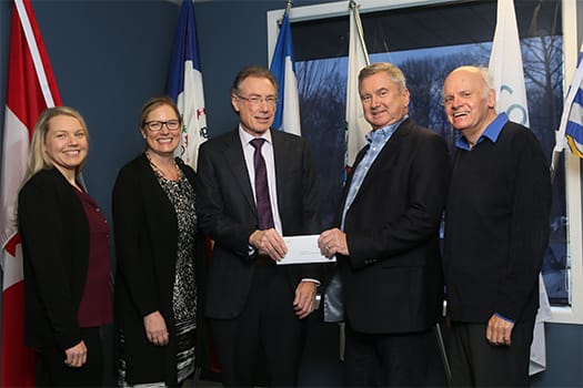 Sarah Sullivan, Heather Ney, CVRD Board Chair Bruce Jolliffe, Brian McMahon and Richard Clarke