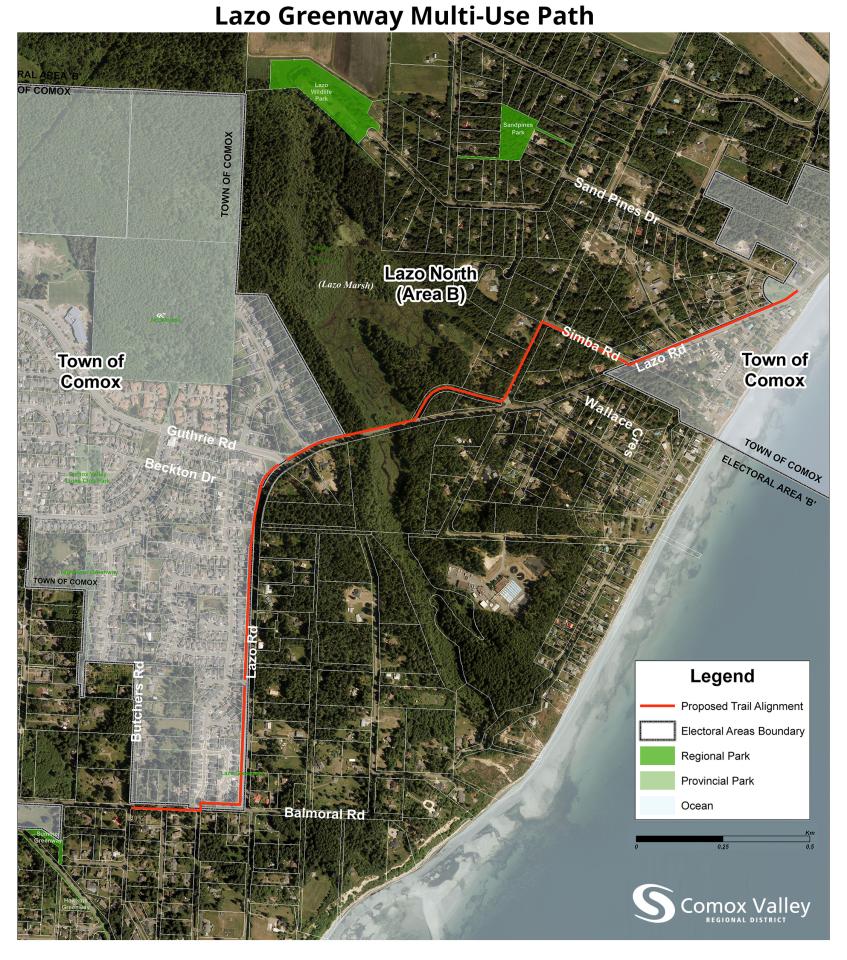 trail map for Lazo Greenway Multi Use Path